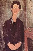 Amedeo Modigliani Portrat des Chaiim Soutine, an einem Tisch sitzend Spain oil painting artist